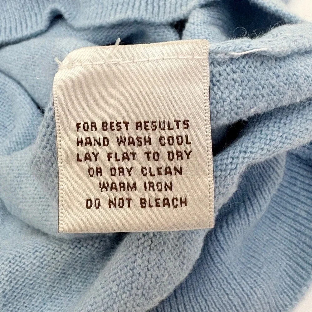 Peter Millar‎ Sweater Mens XL Light Blue Cotton Cashmere Blend V-Neck Luxury